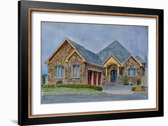 Contemporary House,Nyc, 2020,(Watercolor)-Anthony Butera-Framed Giclee Print