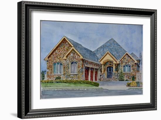 Contemporary House,Nyc, 2020,(Watercolor)-Anthony Butera-Framed Giclee Print