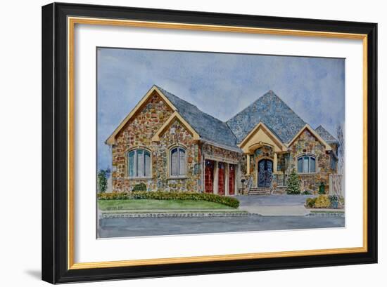 Contemporary House,Nyc, 2020,(Watercolor)-Anthony Butera-Framed Giclee Print