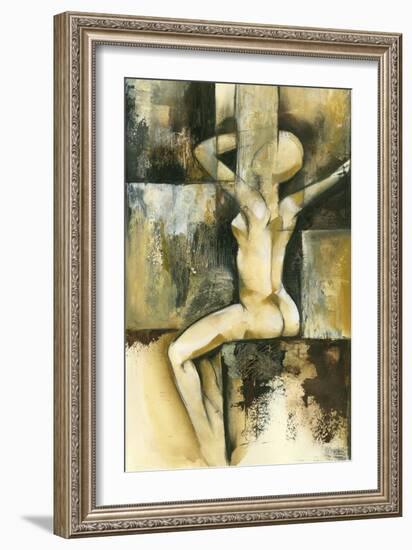 Contemporary Seated Nude II-Jennifer Goldberger-Framed Art Print