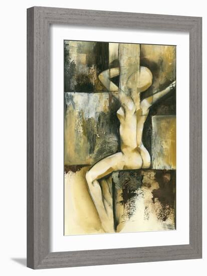 Contemporary Seated Nude II-Jennifer Goldberger-Framed Art Print