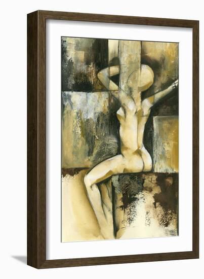 Contemporary Seated Nude II-Jennifer Goldberger-Framed Art Print