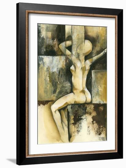 Contemporary Seated Nude II-Jennifer Goldberger-Framed Art Print