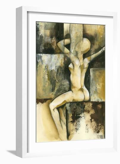 Contemporary Seated Nude II-Jennifer Goldberger-Framed Art Print