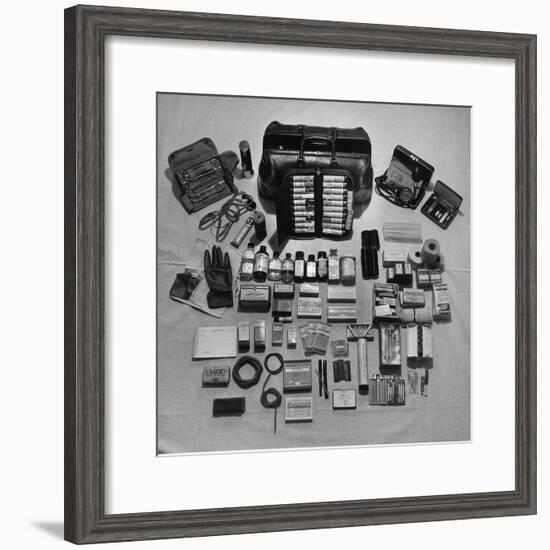 Content's of Country Dr. Ernest Ceriani's Medical Bag-W. Eugene Smith-Framed Photographic Print