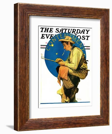 "Contentment" Saturday Evening Post Cover, August 28,1926-Norman Rockwell-Framed Giclee Print