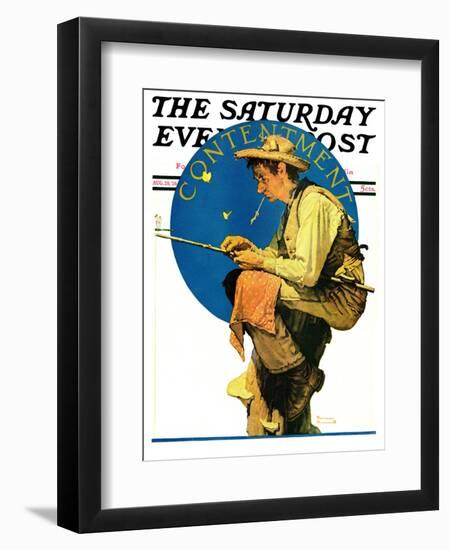 "Contentment" Saturday Evening Post Cover, August 28,1926-Norman Rockwell-Framed Giclee Print