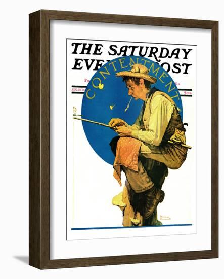 "Contentment" Saturday Evening Post Cover, August 28,1926-Norman Rockwell-Framed Giclee Print