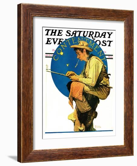 "Contentment" Saturday Evening Post Cover, August 28,1926-Norman Rockwell-Framed Giclee Print