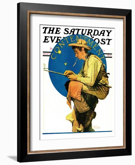 "Contentment" Saturday Evening Post Cover, August 28,1926-Norman Rockwell-Framed Giclee Print