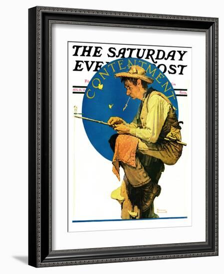 "Contentment" Saturday Evening Post Cover, August 28,1926-Norman Rockwell-Framed Giclee Print