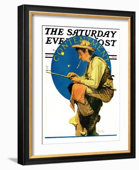 "Contentment" Saturday Evening Post Cover, August 28,1926-Norman Rockwell-Framed Giclee Print