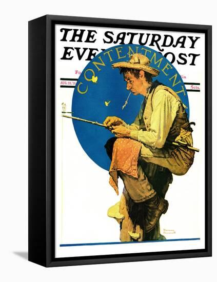 "Contentment" Saturday Evening Post Cover, August 28,1926-Norman Rockwell-Framed Premier Image Canvas