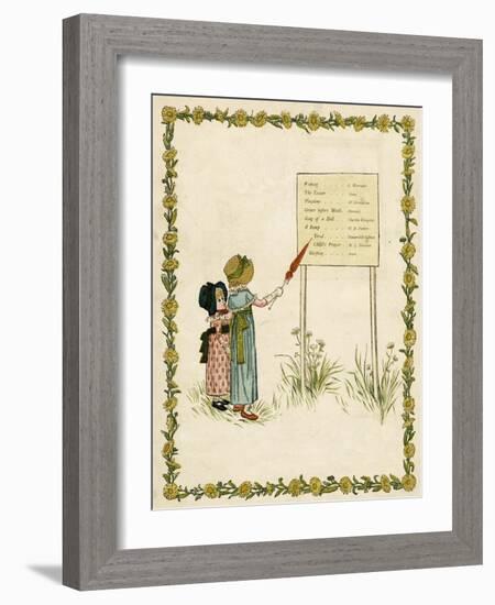 Contents Page Design, a Day in a Child's Life-Kate Greenaway-Framed Art Print