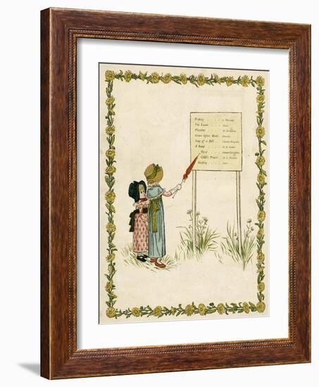 Contents Page Design, a Day in a Child's Life-Kate Greenaway-Framed Art Print