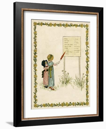 Contents Page Design, a Day in a Child's Life-Kate Greenaway-Framed Art Print