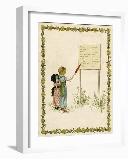 Contents Page Design, a Day in a Child's Life-Kate Greenaway-Framed Art Print