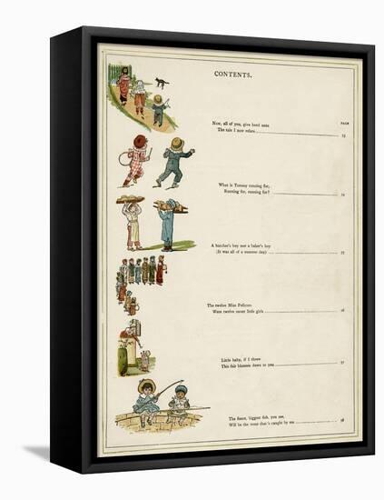 Contents Page, under the Window-Kate Greenaway-Framed Stretched Canvas