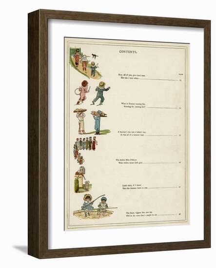 Contents Page, under the Window-Kate Greenaway-Framed Art Print