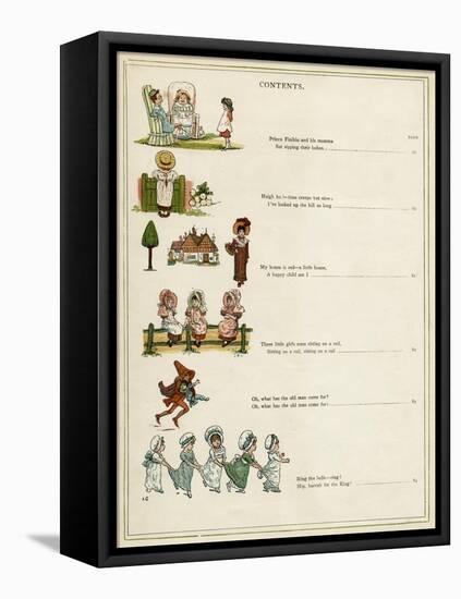 Contents Page, under the Window-Kate Greenaway-Framed Stretched Canvas