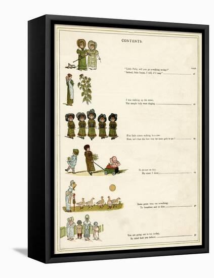 Contents Page, under the Window-Kate Greenaway-Framed Stretched Canvas