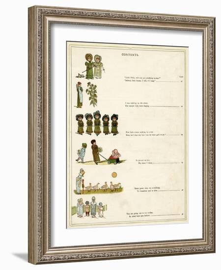 Contents Page, under the Window-Kate Greenaway-Framed Art Print