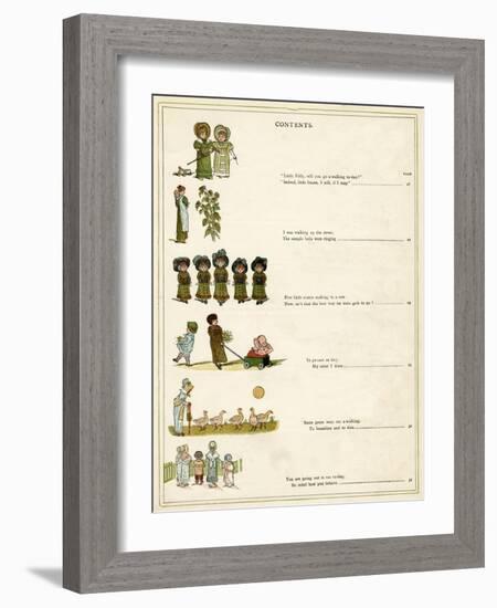 Contents Page, under the Window-Kate Greenaway-Framed Art Print