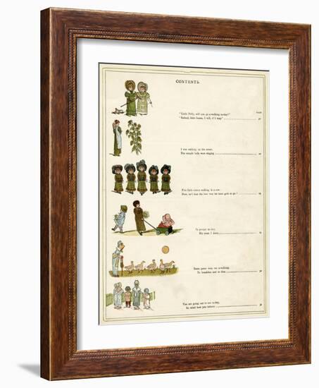 Contents Page, under the Window-Kate Greenaway-Framed Art Print