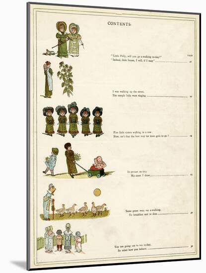 Contents Page, under the Window-Kate Greenaway-Mounted Art Print