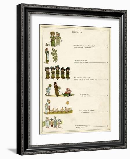 Contents Page, under the Window-Kate Greenaway-Framed Art Print