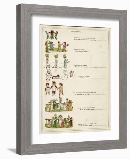 Contents Page, under the Window-Kate Greenaway-Framed Art Print