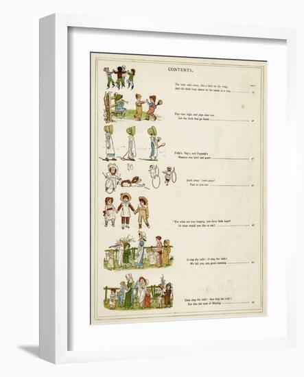 Contents Page, under the Window-Kate Greenaway-Framed Art Print