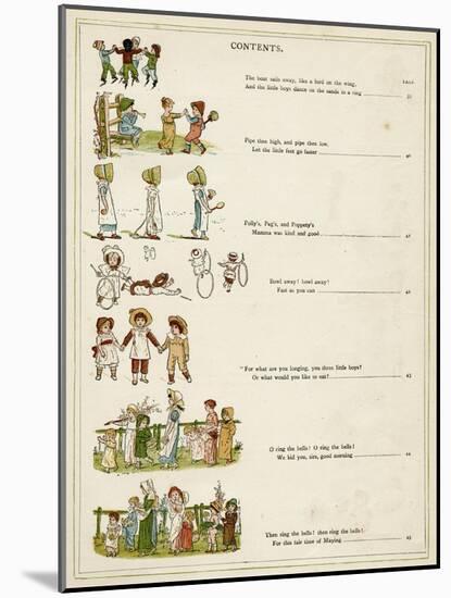 Contents Page, under the Window-Kate Greenaway-Mounted Art Print