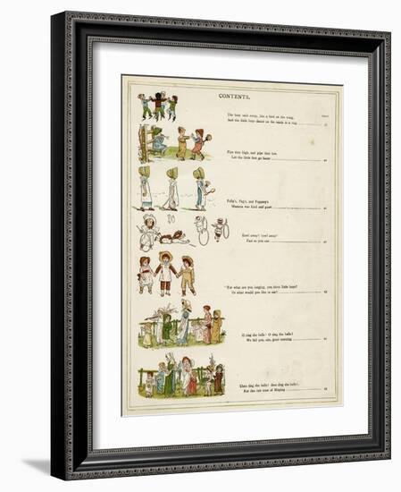 Contents Page, under the Window-Kate Greenaway-Framed Art Print