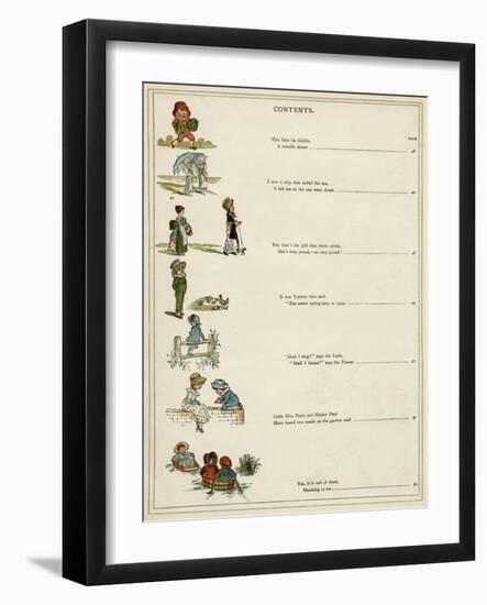 Contents Page, under the Window-Kate Greenaway-Framed Art Print