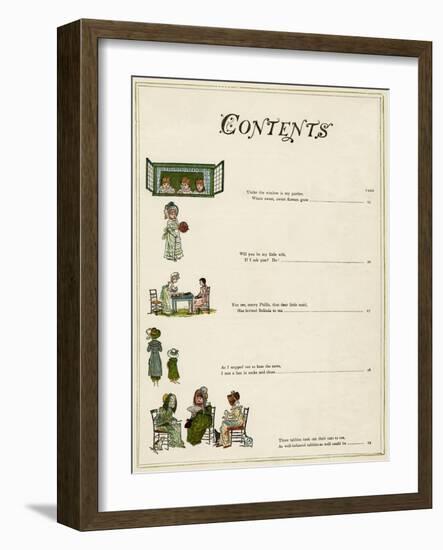 Contents Page, under the Window-Kate Greenaway-Framed Art Print