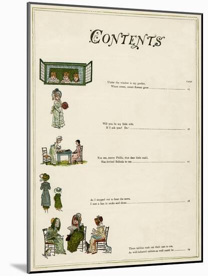 Contents Page, under the Window-Kate Greenaway-Mounted Art Print