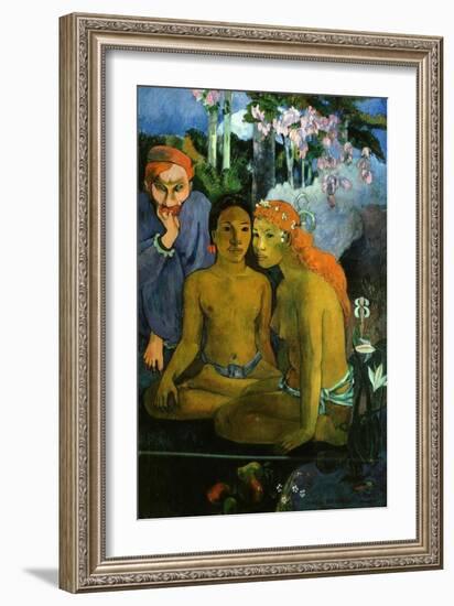 Contes Barbares, or Barbaric Tales, Dutch Artist Jacob Meyer De Haan and Two Polynesian Women, 1902-Paul Gauguin-Framed Giclee Print