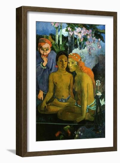 Contes Barbares, or Barbaric Tales, Dutch Artist Jacob Meyer De Haan and Two Polynesian Women, 1902-Paul Gauguin-Framed Giclee Print