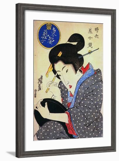 Contest of Beauties: a Geisha from the Eastern Capital, C1830-Keisai Eisen-Framed Giclee Print