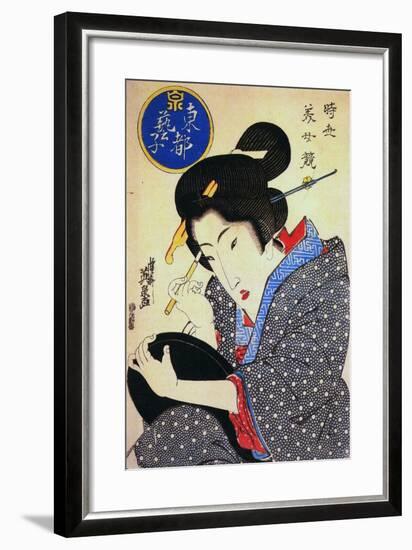 Contest of Beauties: a Geisha from the Eastern Capital, C1830-Keisai Eisen-Framed Giclee Print