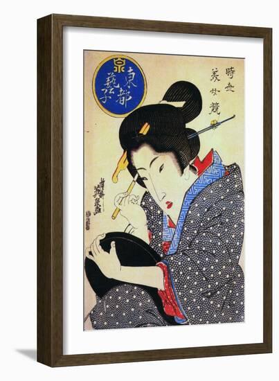 Contest of Beauties: a Geisha from the Eastern Capital, C1830-Keisai Eisen-Framed Giclee Print