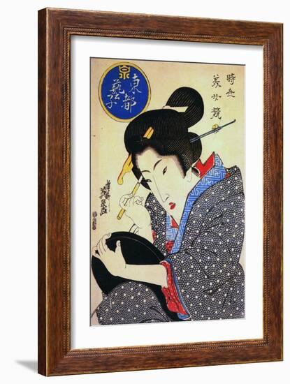 Contest of Beauties: a Geisha from the Eastern Capital, C1830-Keisai Eisen-Framed Giclee Print