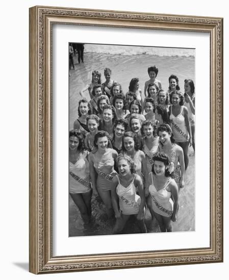 Contestants at the Atlantic City Beauty Contest-Peter Stackpole-Framed Photographic Print