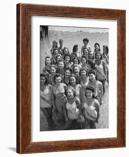 Contestants at the Atlantic City Beauty Contest-Peter Stackpole-Framed Photographic Print