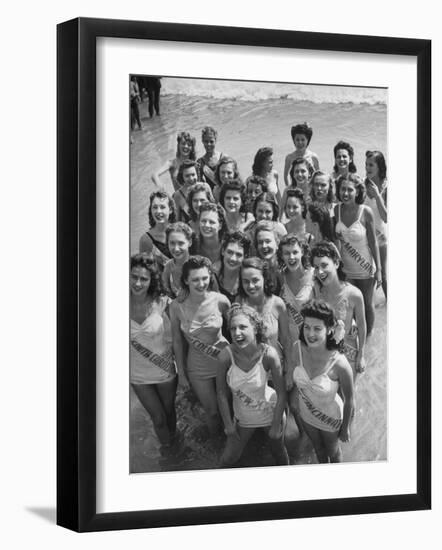 Contestants at the Atlantic City Beauty Contest-Peter Stackpole-Framed Photographic Print