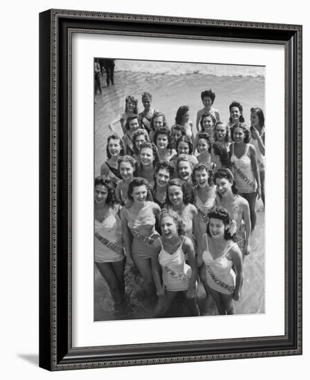 Contestants at the Atlantic City Beauty Contest-Peter Stackpole-Framed Photographic Print