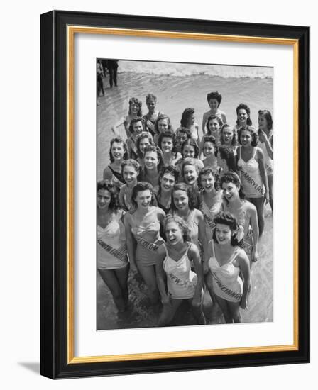 Contestants at the Atlantic City Beauty Contest-Peter Stackpole-Framed Photographic Print