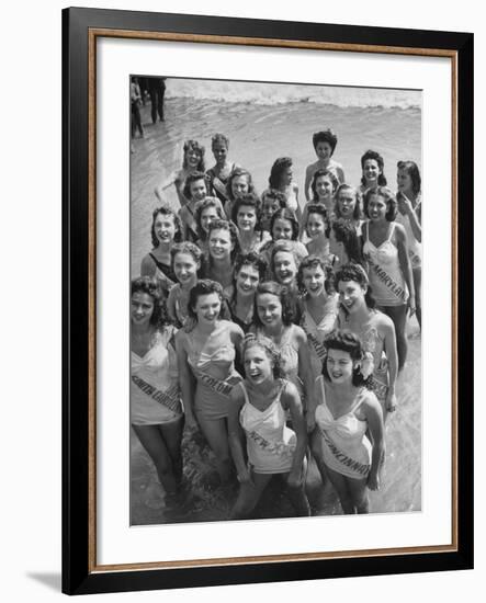 Contestants at the Atlantic City Beauty Contest-Peter Stackpole-Framed Photographic Print