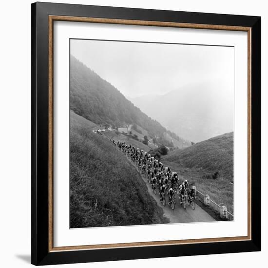 Contestants in the Grueling Tour De France are Seen on Their Way to the Mente Pass-null-Framed Photographic Print